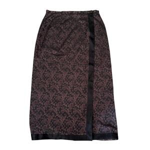 Cherokee women’s sz. 14 black pink metallic paisley skirt, long, dress #4290